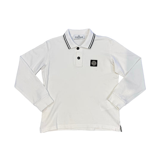 Stone Island Junior White Box Logo Polo Shirt