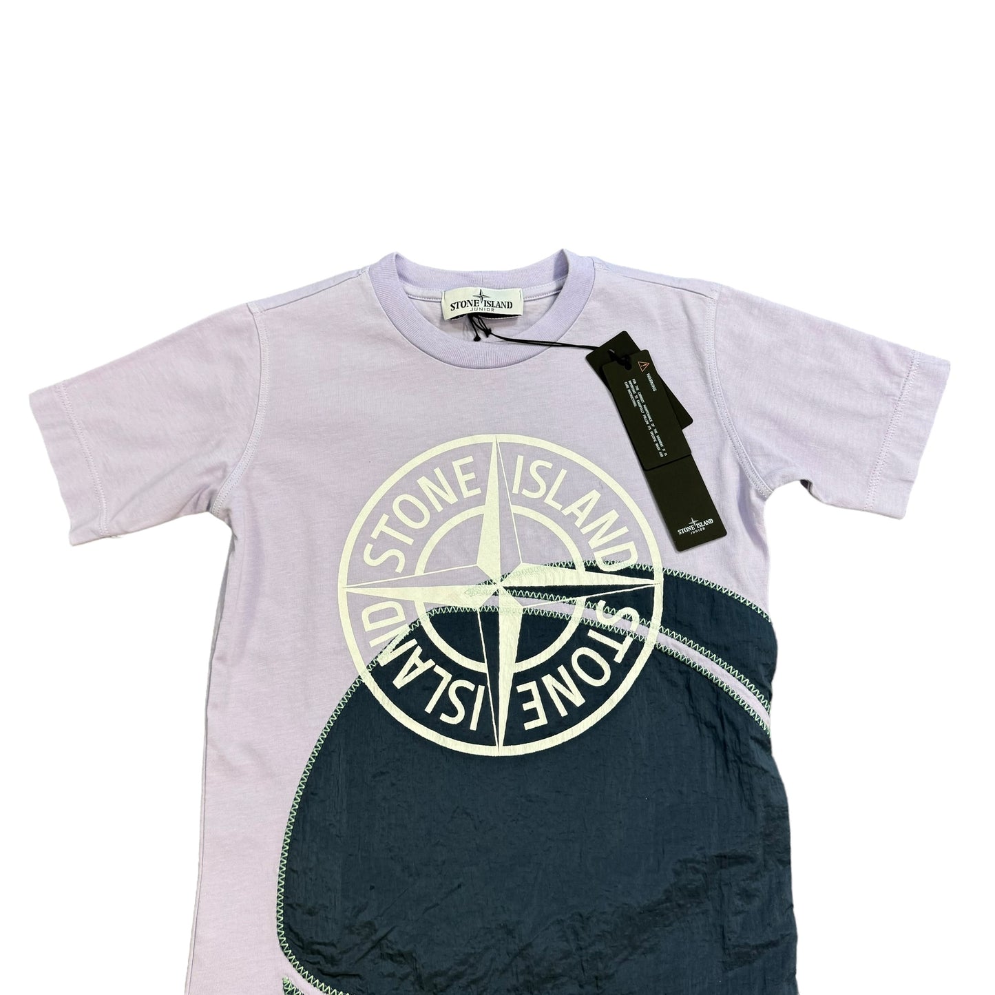 Stone Island Junior Lilac ‘Slam Two’ Nylon Print T-Shirt