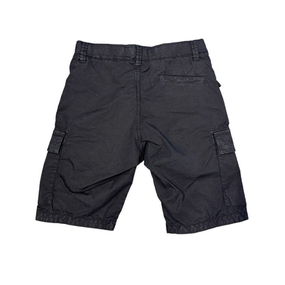 Stone Island Black Junior Compass-Patch Knee-Length Cargo Shorts