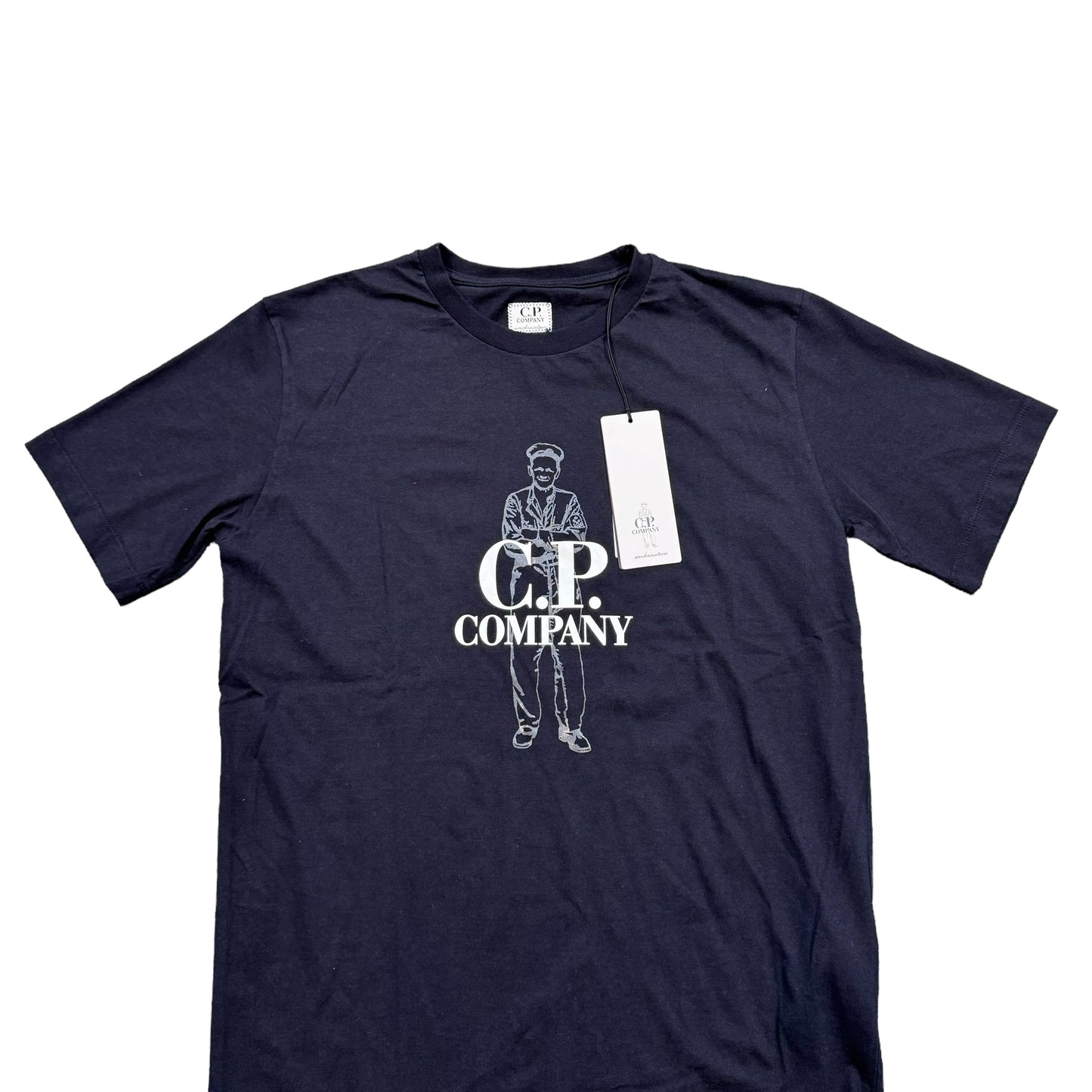 CP Company Kids Navy Blue British Sailor Design 30/1 Jersey TShirt