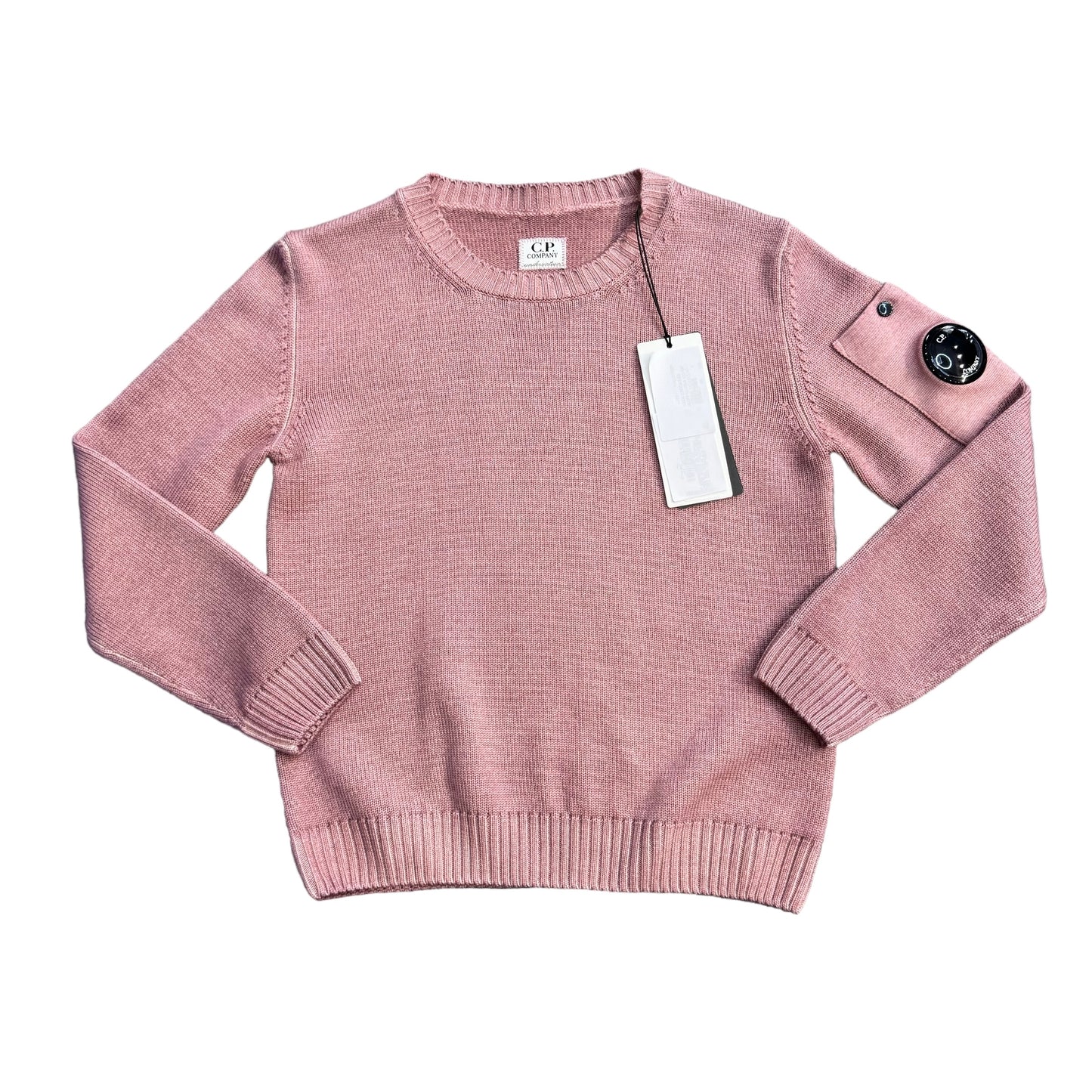 CP Company Kids Pink Knitted Crew-Neck Jumper