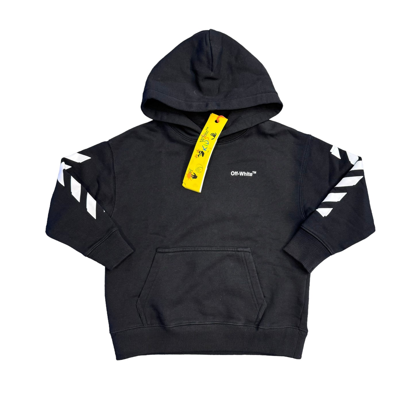 Off-White Kids Black Back Logo-Print Arrow Design Hoodie