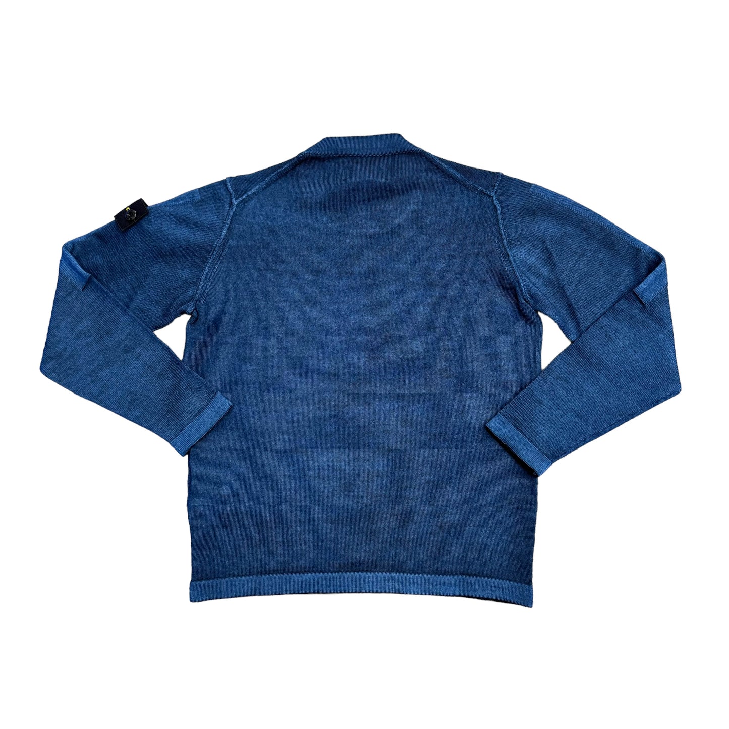 Stone Island Junior Blue Hand Sprayed Woollen Knit Jumper