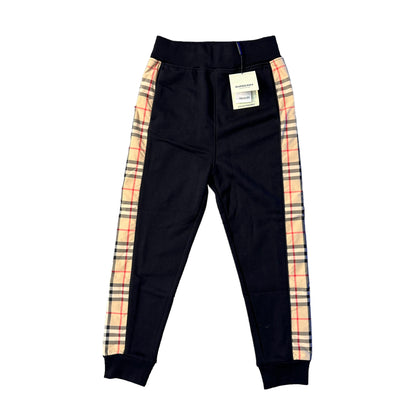 Burberry Kids Black Nolan Arch Check Joggers