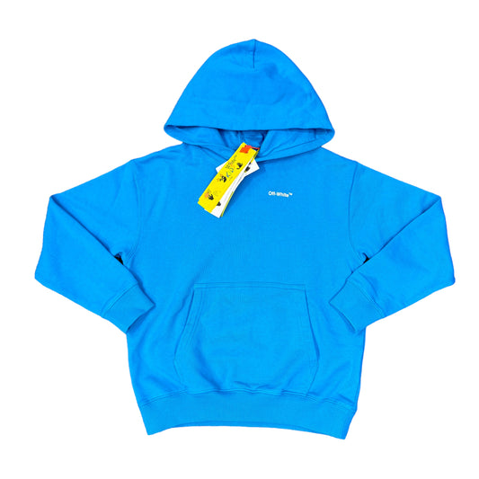 Off-White Kids Light Blue Back Logo-Print Monster Design Hoodie