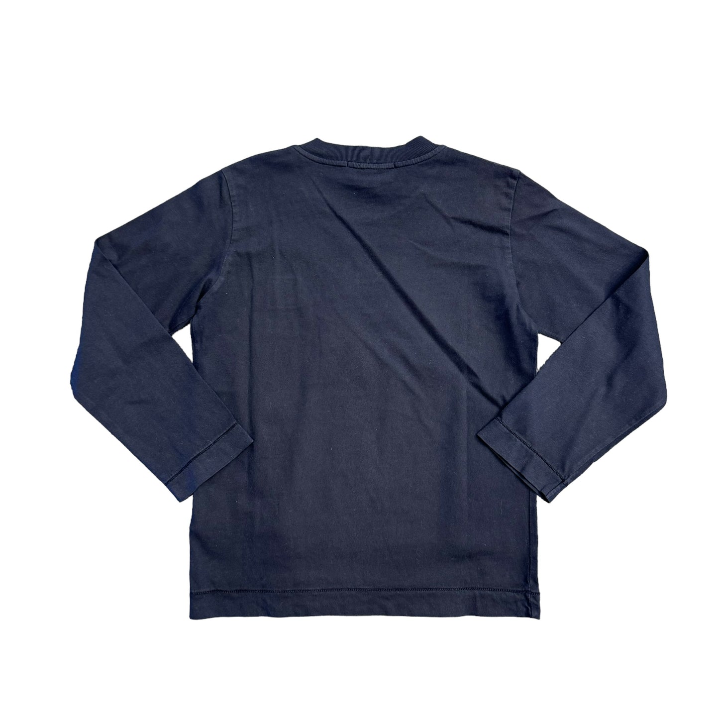 Stone Island Junior Navy Blue Box Logo Long Sleeve TShirt