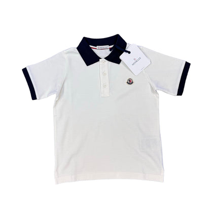 Moncler Kids White Maglia Manica C Polo-Shirt