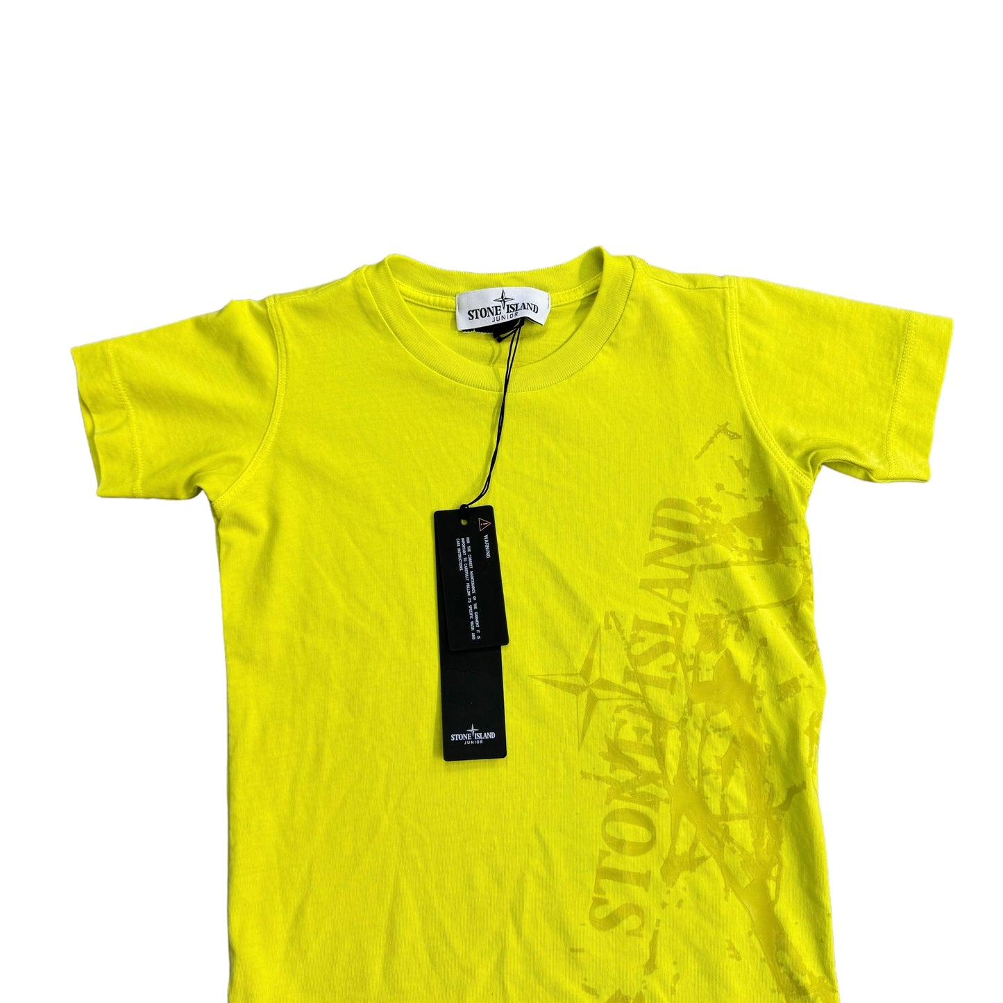 Stone Island Junior Yellow Graphic Logo-Print Cotton TShirt