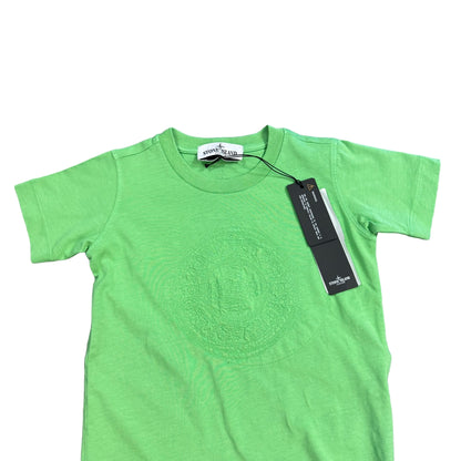 Stone Island Junior Green Garment Dyed Cotton Embroidered TShirt