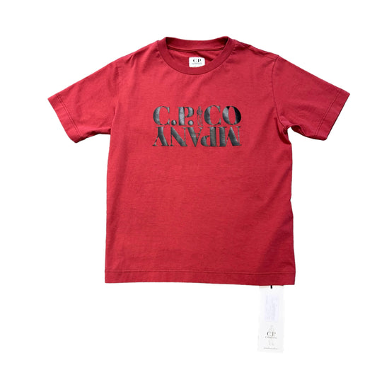 Cp Company Kids Ketchup Red Print-Logo TShirt